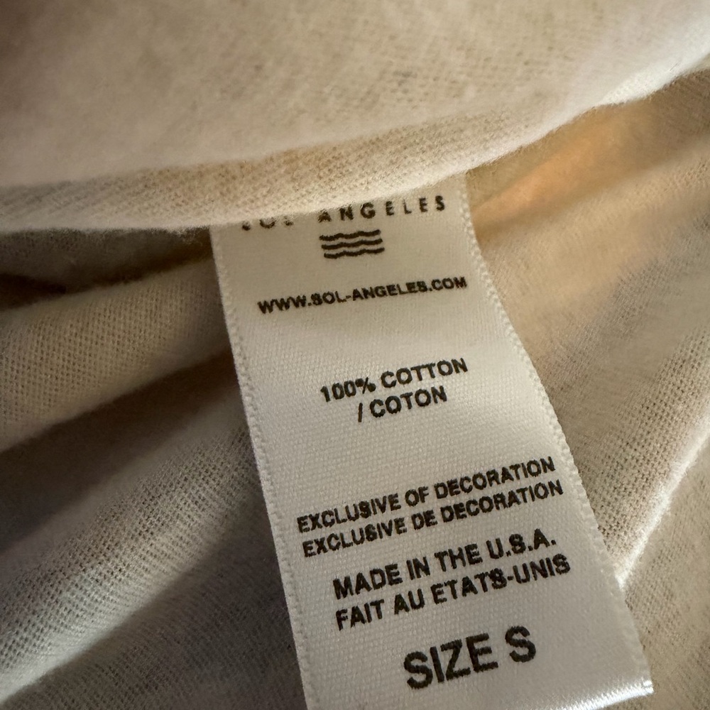 Anthropologie | Sol Angeles Gold Foil Metallic V-Neck Tee Size S - Picture 5 of 5